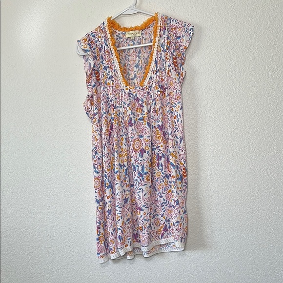 Cynthia Rowley Mini Dress Tunic sleeveless Size Small Fringe Pom Pom Trim - Picture 2 of 8